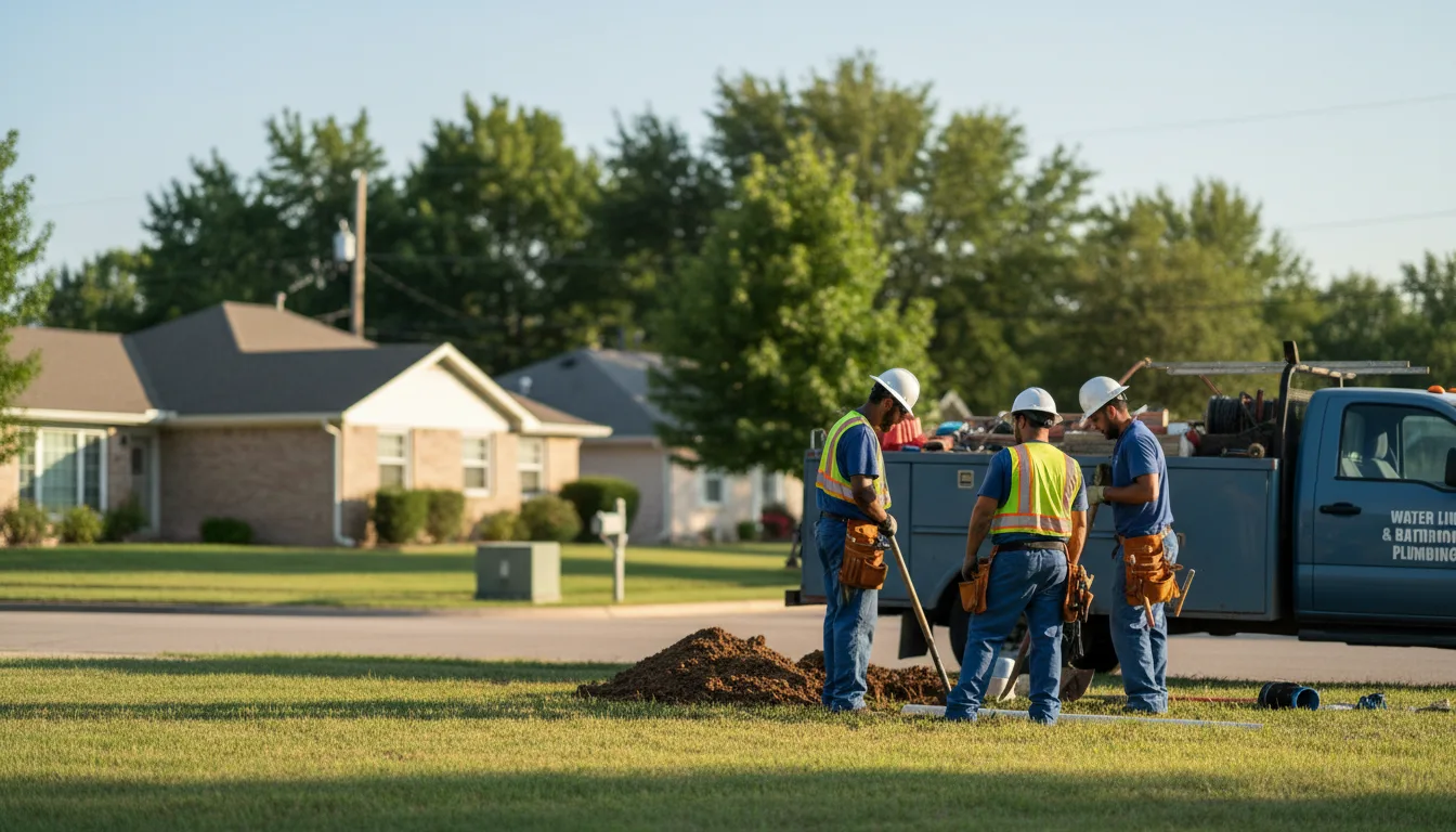 Residential water line and bathroom plumbing service in Auburn, IA